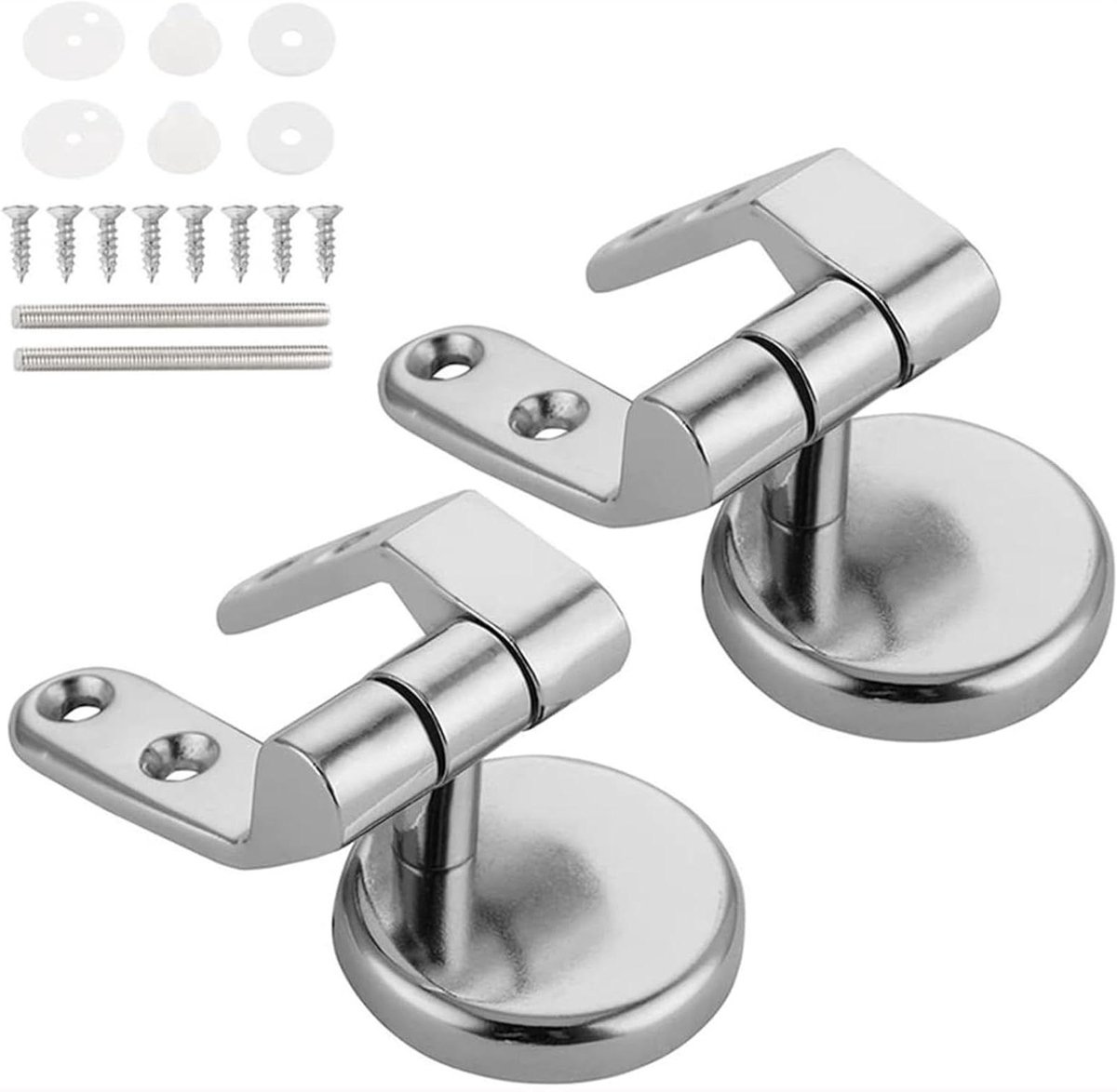 Vervangende Toiletbrilscharnieren - WC-bril Scharnieren - Badkamer Onderhoud - Roestvrij Staal Ontwerp - 10 x 4 x 3 cm - Meerkleurig