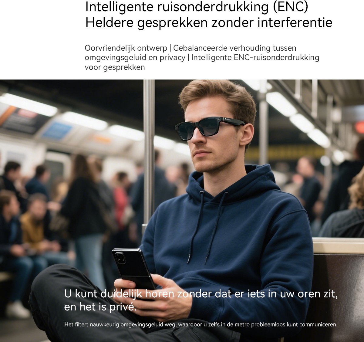 Blackview BV100 Smart Glasses - Slimme bril met camera - 32GB - Zwart thumbnail 2