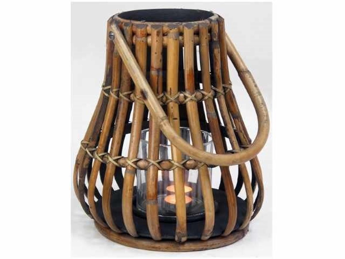 Rotan Lantaarn - 28 × 30 cm - Bruin
