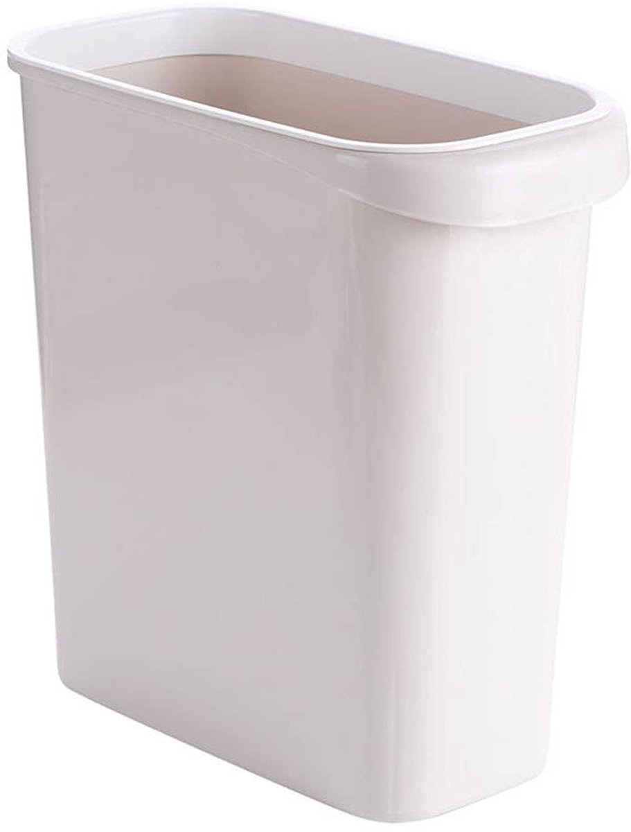Keuken Prullenbak - Afvalbak Klein - Huishoudelijk Gebruik - Smalle Sleuf - 8 Liter - Wit