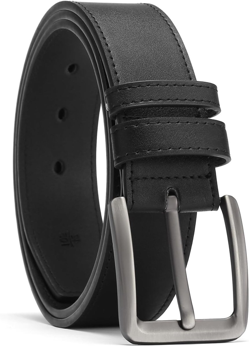 Leren Herenriem van 38 mm Breed voor Jeans en Business Kostuums, Verstelbaar met Cadeaubox, Zwart