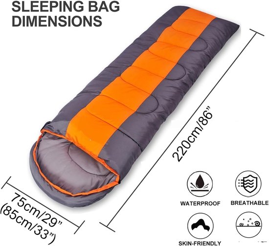 Camping Slaapzak - Warme Slaapzak - Buitenactiviteiten - Lichtgewicht Compressie - 75 x 220 cm - Blauw van Camping — afbeelding 4
