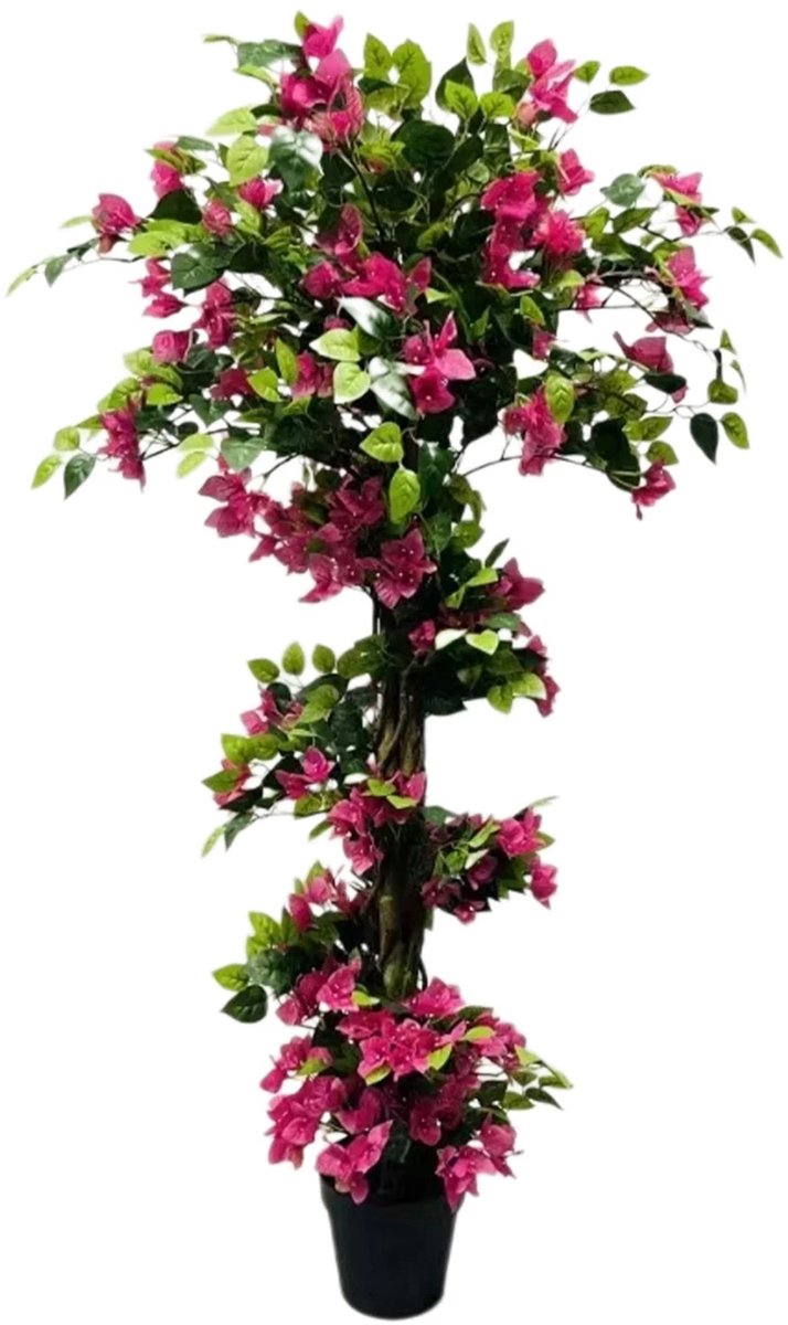 NordHaus Kunstmatige Bougainvillea Boom - Nepplant in Pot - Bloeiende Sierboom - Onderhoudsvrij Design - Hoogte 165 cm Roze / Groen