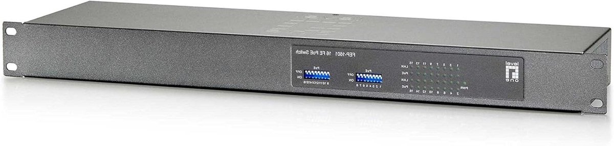 Netwerk Switch - Ethernet Hub - PoE Apparaten Voeden - 16 Individuele Poortregeling - 16 Poorten - Grijs
