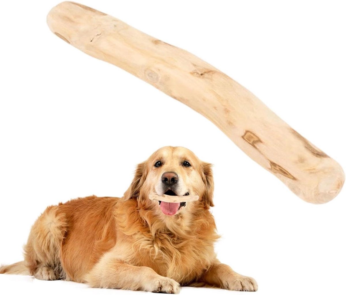 Honden kauwstok - Houten kauwspeeltjes - Tanden reinigen - Natuurlijk materiaal - 17 cm - Bruin