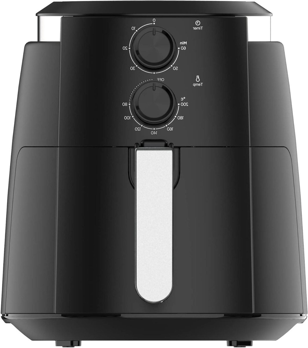 Heteluchtfriteuse - Olievrije Frituurpan - Gezond Koken - 8 Programma's - 55 Liter XL - Zwart