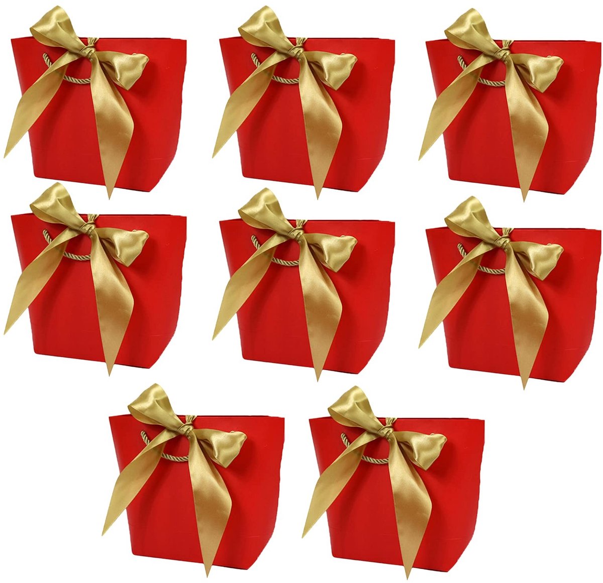 Dailygoody - OmGoods - Dailygoody - Papieren Feestzakken - Cadeauzakken voor Verjaardag - Rood - Gift Bags - Feestgunsten voor Bruiloft - 8 Stuks