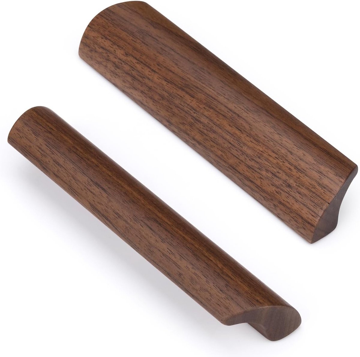 Houten keukenkast handgrepen set van 6, 64mm gatenafstand, 96mm lengte, zwart walnoot afwerking, modern design