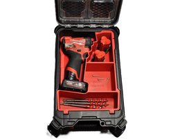 Inzetstuk voor Milwaukee M12 Fuel Impact Driver Gen 3 (FID2) - Compatibel met Milwaukee Packout Toolbox | Past op model 2553-20 (rood)