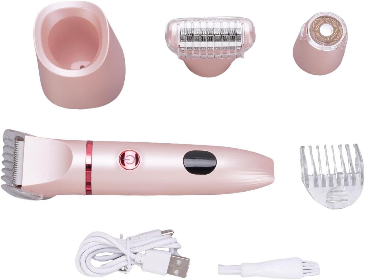 Elektrische Lichaamshaartrimmer - Ontharingsapparaat Dames - Huidverzorging Thuis - 3-in-1 Nat Droog - 60 Min Gebruik - Wit