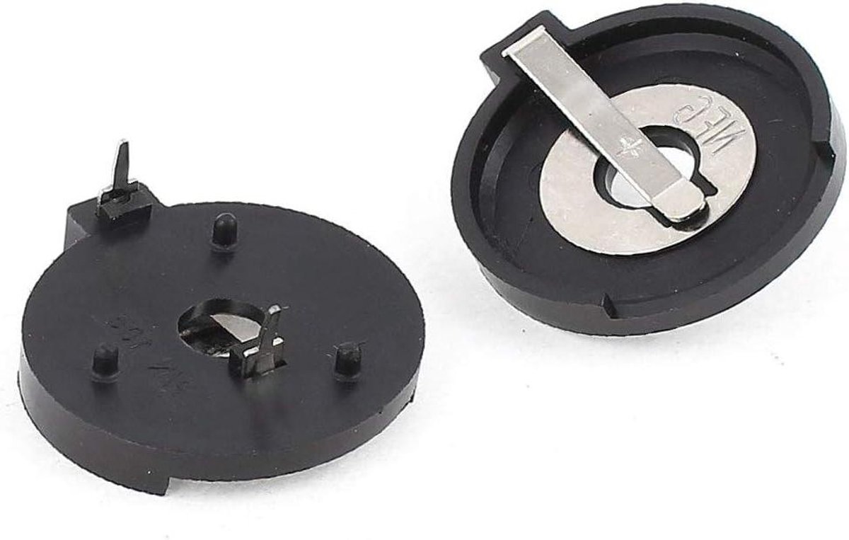 Knoopcel Batterijhouder - Batterij Clips - Apparaten Voeden - 2 Stuks - CR2430 - Zwart