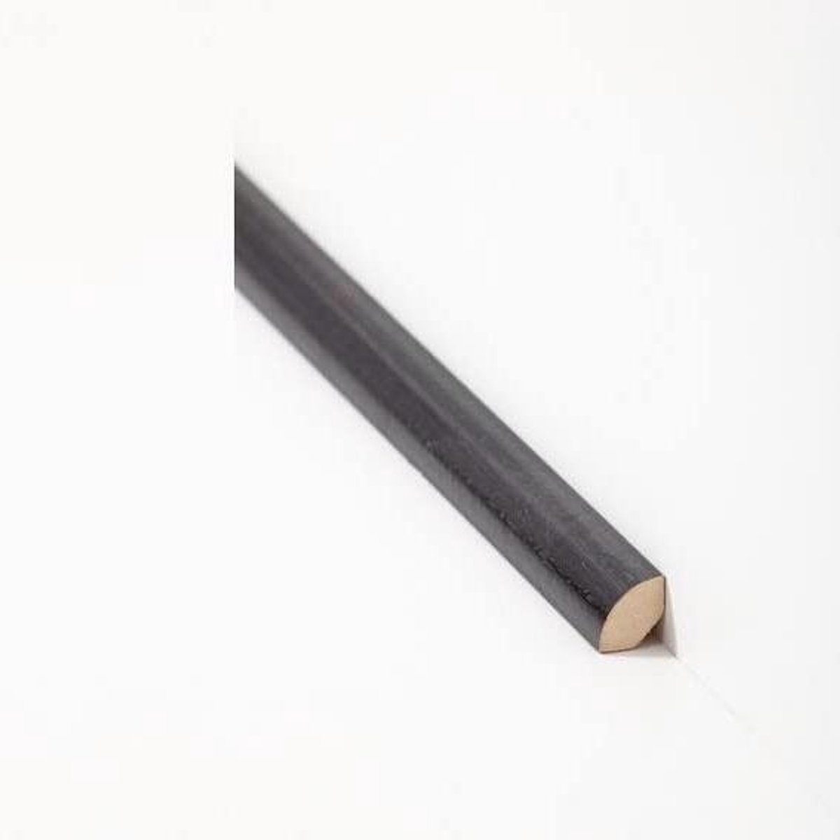 Kwartelplint Massief Hout - Afwerklijst Vloer - Ruimte Afwerken - Eenvoudig Op Maat - 14x14mm 10 Stuks - Zwart