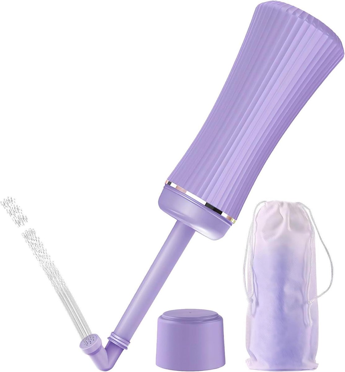 Draagbare Bidet Fles - Reinigingssproeier Dames - Persoonlijke Hygiëne - Lekvrij Ontwerp - 400 ml Capaciteit - Paars