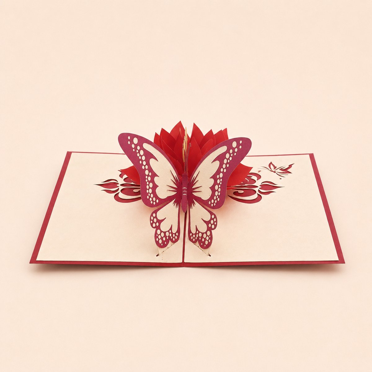 Paperbloom 3D Pop Up Wenskaart – Vlinder en Bloem Kaart – Liefde, Verjaardag, Moederdag of Beterschap