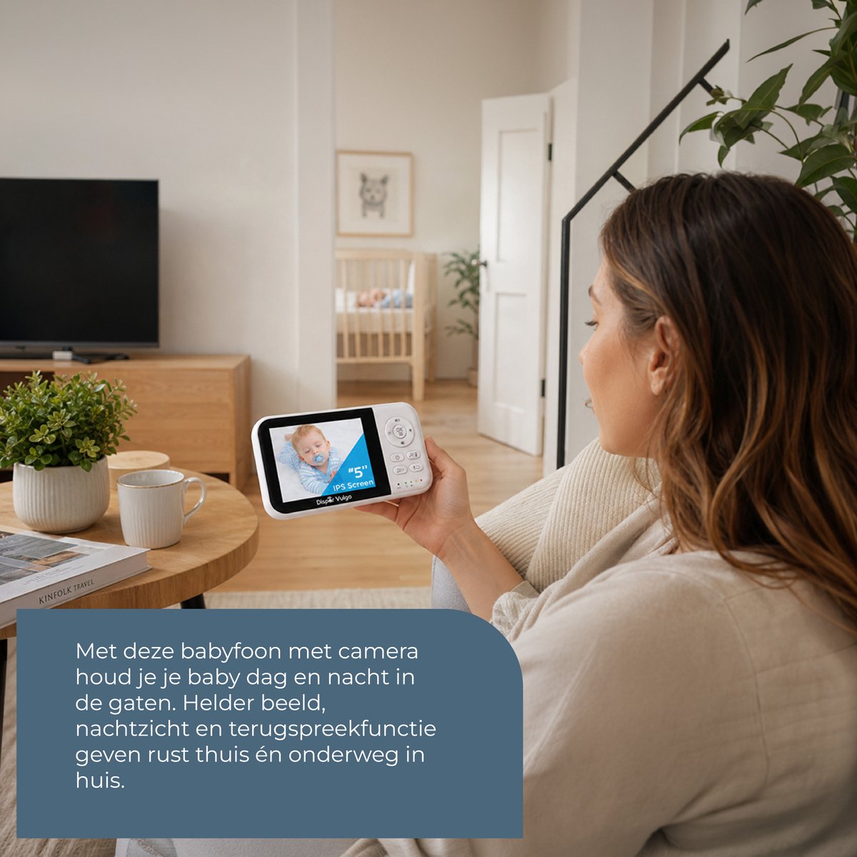 Dispar Vulgo Babyfoon met Camera 3.2 Inch – Video Baby Monitor – Nachtzicht – VOX Modus – Temperatuurweergave – Terugspreekfunctie - thumbnail 6