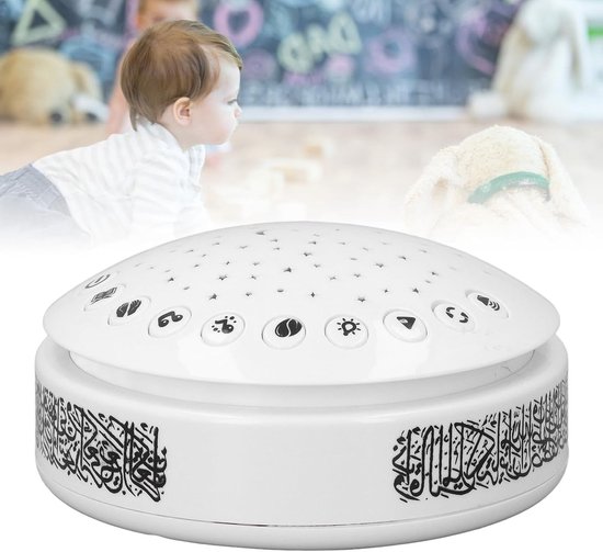 Geluidsmachine Kinderen - Baby Slaaphulp - Rustige Slaap - Sterrenlicht Projector - 10.5 cm - Wit — afbeelding 3
