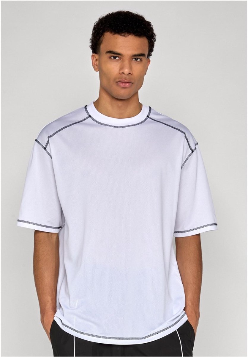 Urban Classics Oversized Closehole Mesh Heren Tshirt L Wit