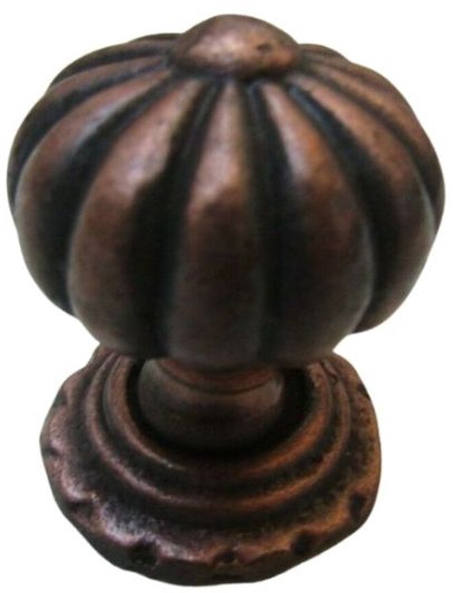 Pumpkin with Base Cabinet Knob Antique Copper 32mm