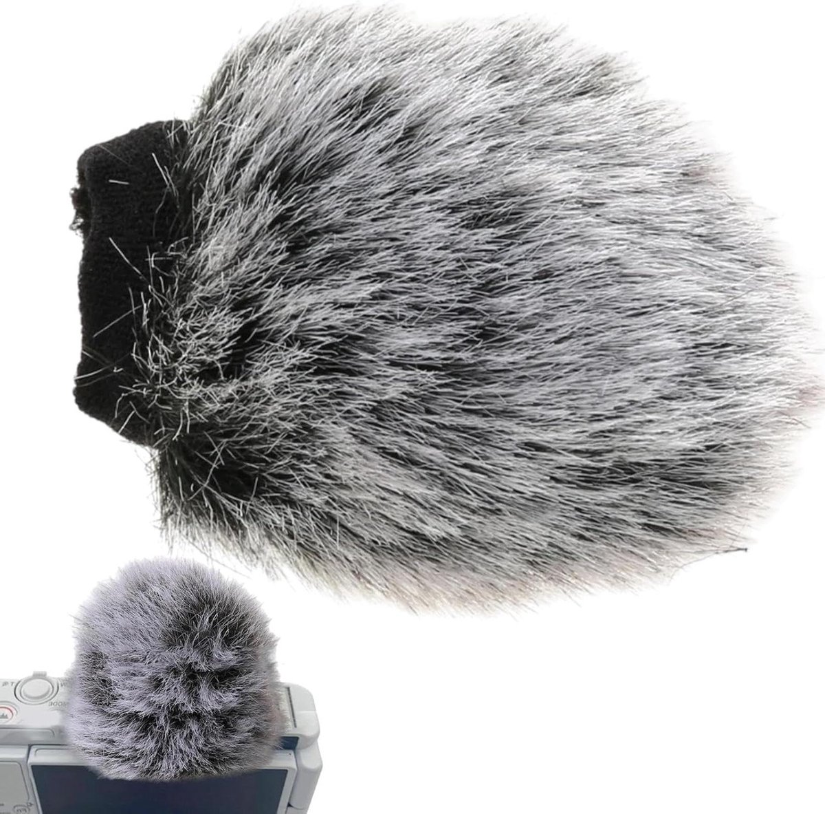 Microfoon Windkap - Camera Windscherm - Audio Verbeteren - Slijtvast Vezelmateriaal - 5x5cm - Grijs