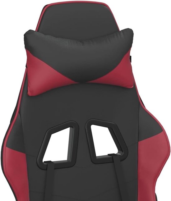 Gaming Stoel - Comfortabele Fauteuil - Ontspannen Zitten - Met Massagefunctie - 1 stuk - Zwart en wijnrood — afbeelding 5