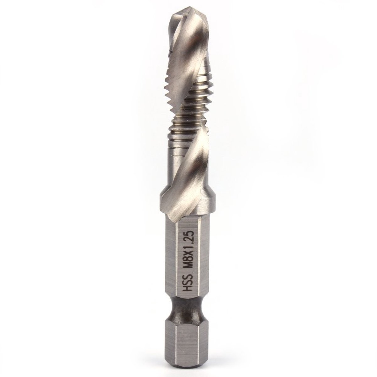 Dailygoody - Zelftappende Boren - M8 Tap M8 Hss - Geïntegreerd boren en tappen - 14 Hex Shank - Duurzaam en sterk - Geschikt voor zachte metalen - Com...