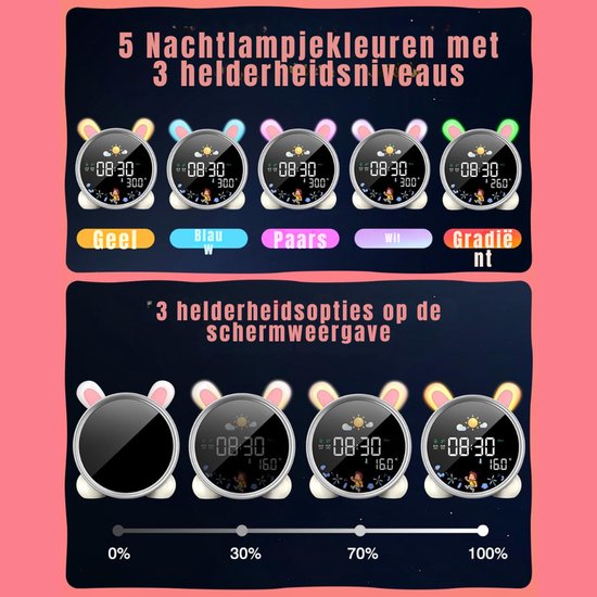AHD® Slaaptrainer - Kinderwekker - Slaaptrainer Kinderen - Wit - 6cm x 7cm x 6cm van ahd — afbeelding 3