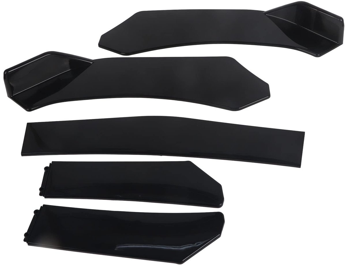 Dailygoody - Voorbumper Spoiler - Universele Lip Splitter - Premium ABS - Diffuser Protector - 5 stuks - Geschikt voor Auto - Voorzijde