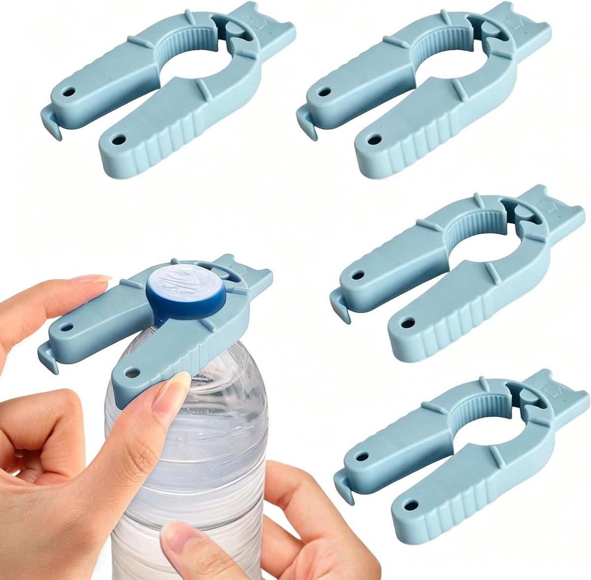 Flesopeners Set - Dekselopeners - Keuken Hulp - Multifunctioneel Ontwerp - 4 Stuks - Blauw