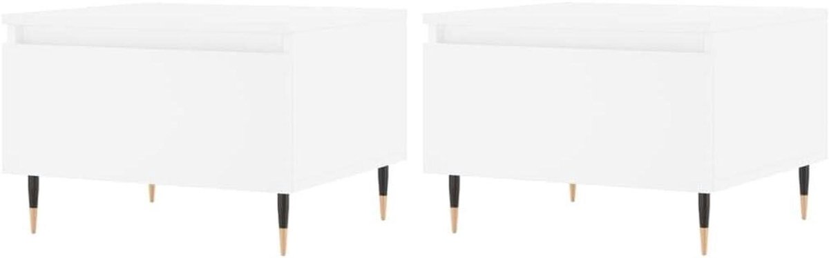 Salontafel met lade - Bijzettafel hout - Woonkamer opruimen - Glad afwerkingsblad - 50 x 46 x 35 cm - Wit