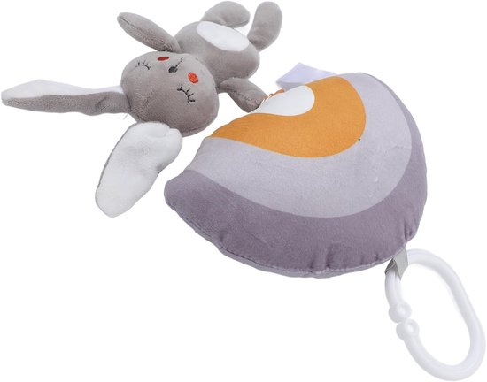 Pluche Hangend Speelgoed - Rammelaar Muziekdoos - Baby Entertainment - Zacht Pluche Materiaal - 23 x 20 x 4 cm — afbeelding 4