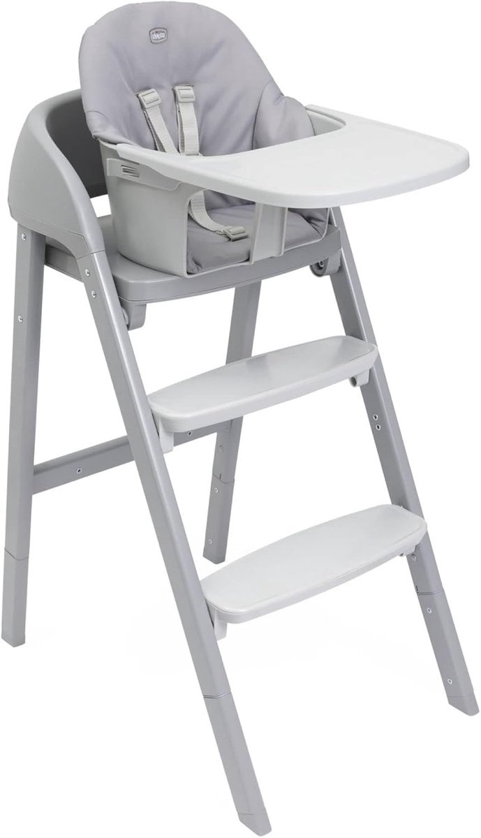 Kinderstoel - Stoel voor baby - Samen eten - Groei mee met kind - 110 cm hoog - Grijs — afbeelding 4