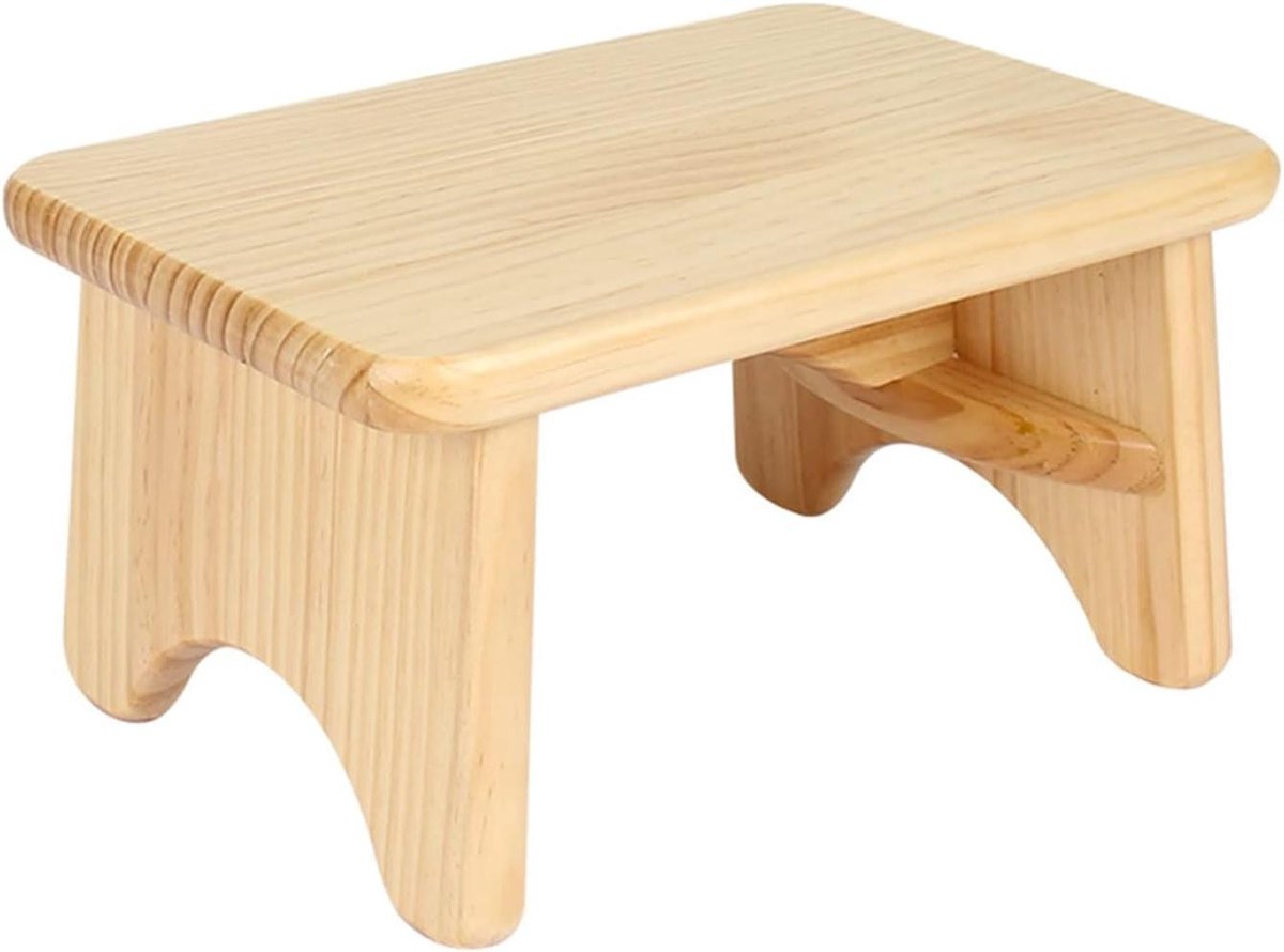 Houten Kruk - Douche Zitje - Ontspanning in Bad - Draagbaar en Stabiel - 28x20x20cm - Houtkleurig