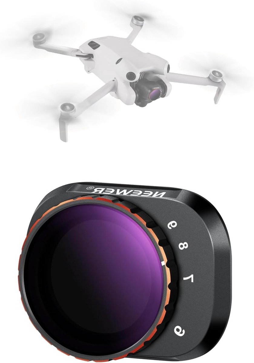 Variabele ND Filter voor DJI Mini 4 Pro - ND64-512, Multi-layer HD Optisch Glas, Drone Accessoires voor Videografie en Luchtfotografie