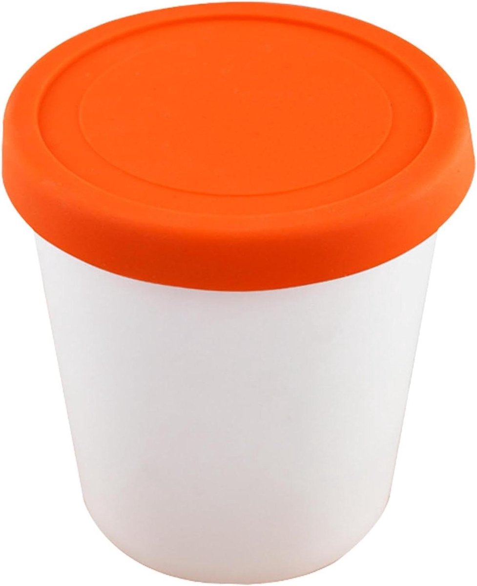 Voorraaddoos Zelfgemaakte - Yoghurt Container Dessert Bakje - Voedsel Bewaren Vriezer - Lekvrij Deksel - 1000 ml - Oranje
