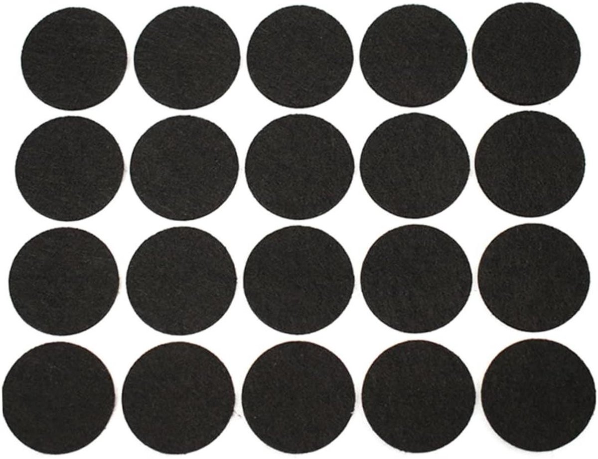 Meubelpads Vilt - Stoelpoten Beschermers - Vloeren Beschermen - Zelfklevend Antislip - 100 stuks - Zwart