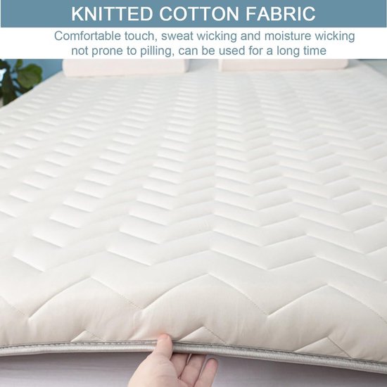 Futon Matras - Japanse Mat - Comfortabel Slapen - Oprolbaar Ontwerp - 100 x 180 cm - Grijs — afbeelding 3
