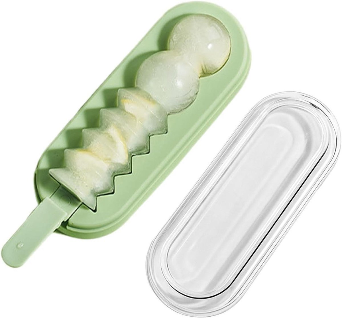 IJsjes Vormen - IJsblokjes Maker - Drankjes Koelen - Anti-aanbak & Lekdicht - 21x8x4 cm - Groen