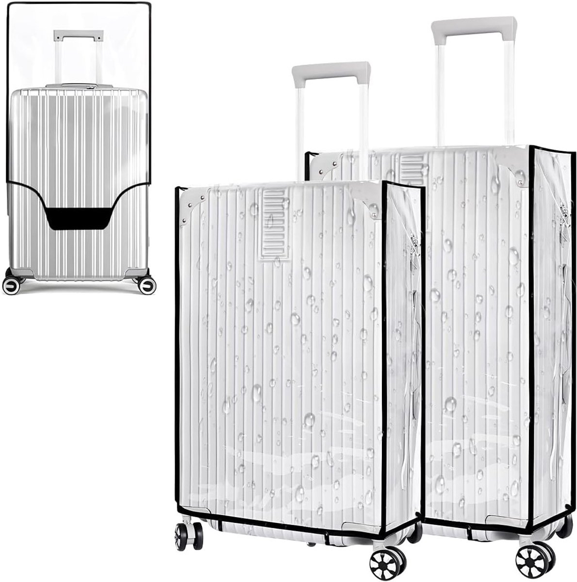 Waterdichte Kofferhoezen Set van 3 voor 20, 24 en 28 Inch Koffers - Transparant PVC Bescherming en Stijl