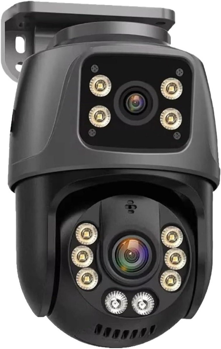 Beveiligingscamera Dubbele Lens - IP Camera CCTV - Woningbewaking Buiten - Full Color Nachtzicht - 8MP 4K - Wit