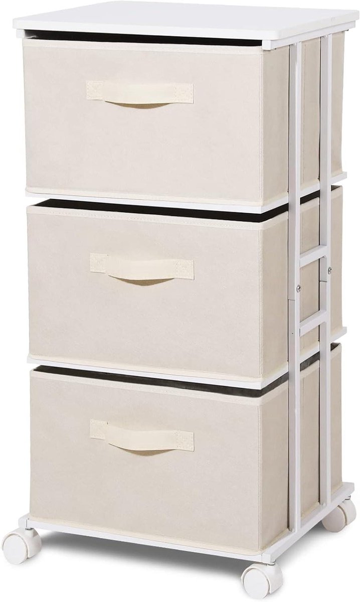 Dressoir met 3 Laden - Opbergkast Ladekast - Ruimte Organiseren - Stevig Metalen Frame