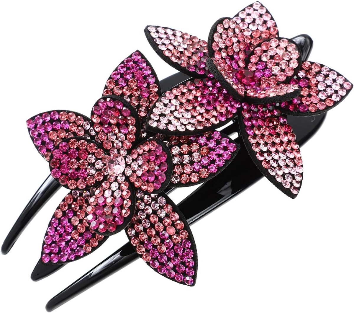 Haarclip met Strass Bloemen - Haarhouder Speld - Haar Stijlen - Grote 3-Tands Houder