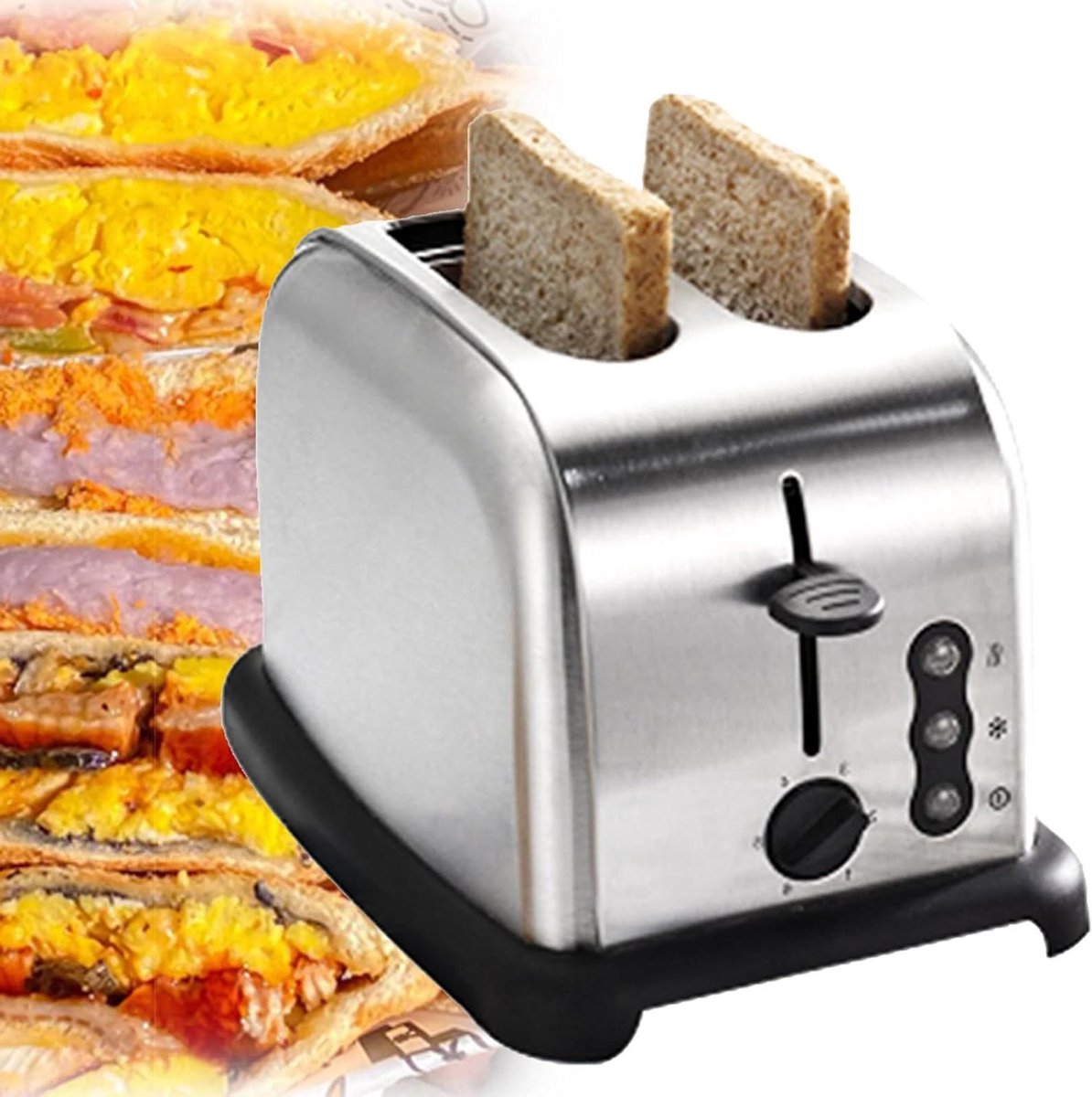 Broodrooster Roestvrij Staal Toastapparaat Keuken Ontbijt Maken Gelijkmatig Roosteren 2 4 Slices Zilver