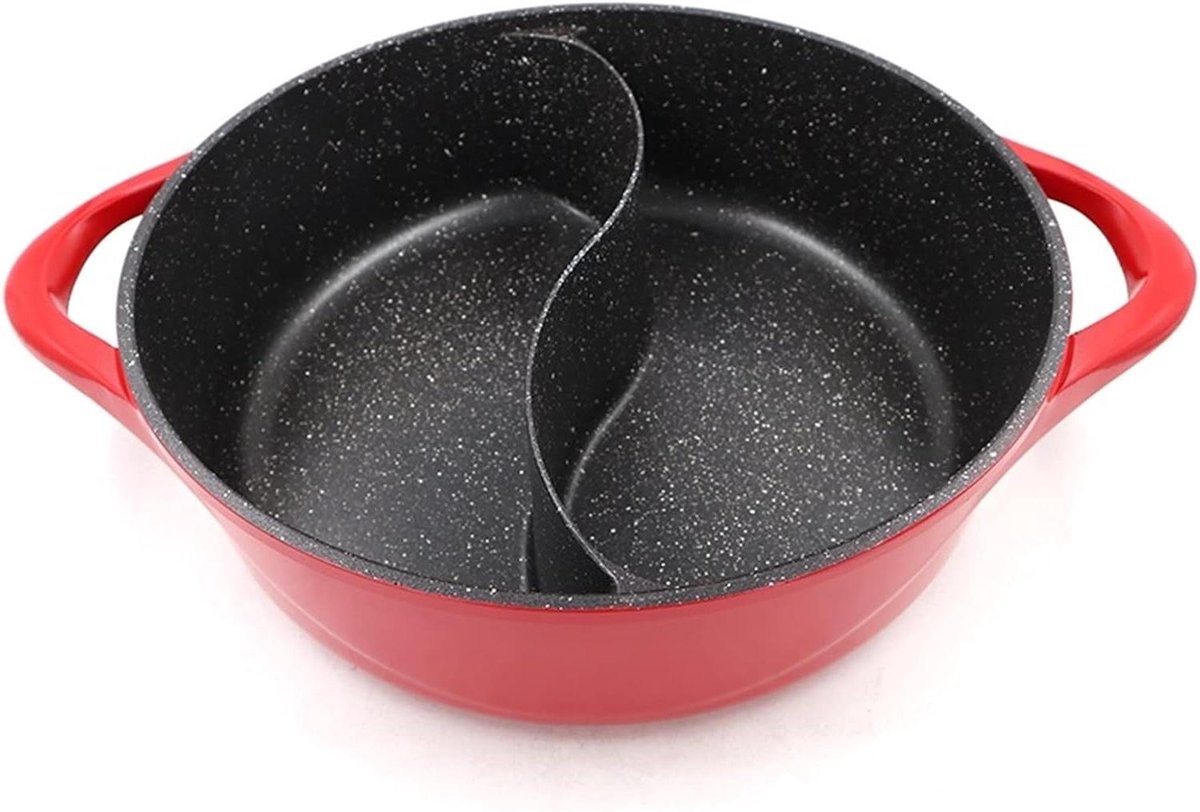 Dubbele Smaak Sauspan - Tweedelige Kookpan - Thuis Koken - Geïntegreerde Scheidingswand - 6 personen - Zwart