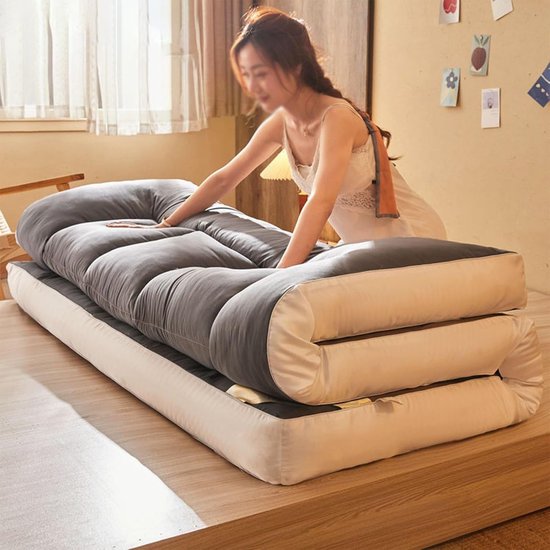 Japanse Futon Matras - Opvouwbaar Slaapkussen Vloermatras - Kamperen en Logeren - Ademend Dik Ontwerp - 180 x 200 cm — afbeelding 5