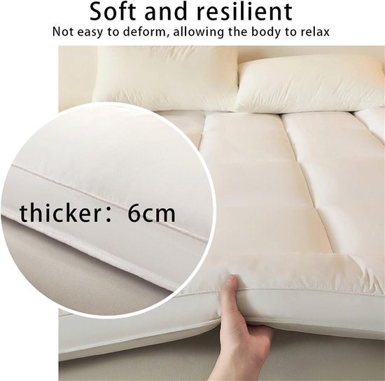 Opvouwbare Futon Matras - Vloermatras Tatami - Comfortabel Slapen - Ademend en Zacht - 150x200cm - One Color — afbeelding 2