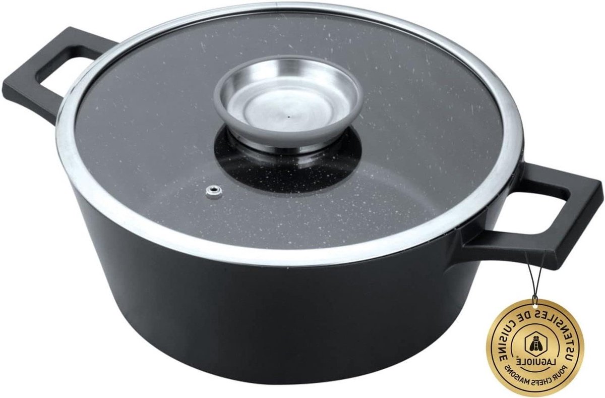 Kookpan - Sauspan Steelpan - Koken en Stoven - Greblon C2+ Antiaanbaklaag - 28 cm - Zwart