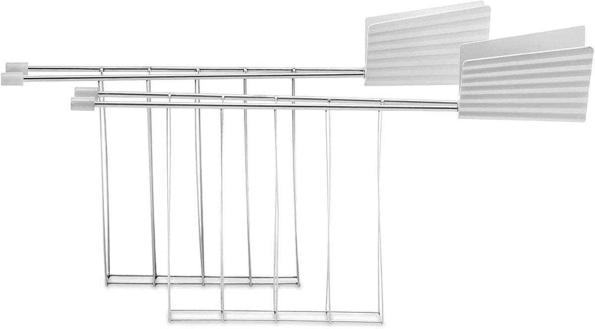 Keukentang Set - Server Tang - Brood Serveren - Iconisch Plissé Design - 31.5 cm - Wit