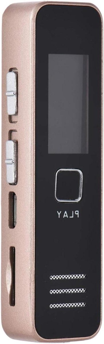 Digitale Geluidsrecorder - Dictafoon MP3 Speler - Opnames Maken - Eén-knop Opname - 7 cm - Goud