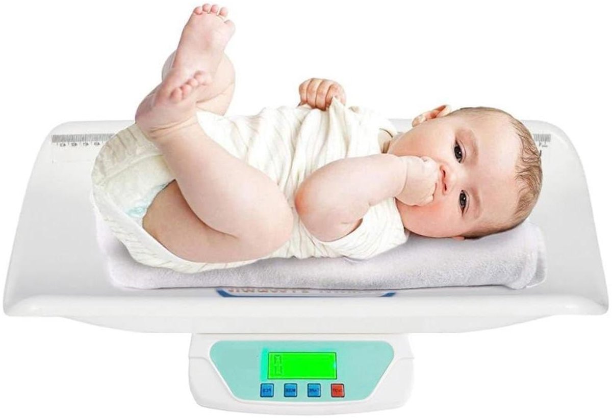 Digitale Baby Weegschaal - Babyweegschaal met dienblad - Baby Gewicht Meten - Nauwkeurig en betrouwbaar - Tot 30kg - Wit