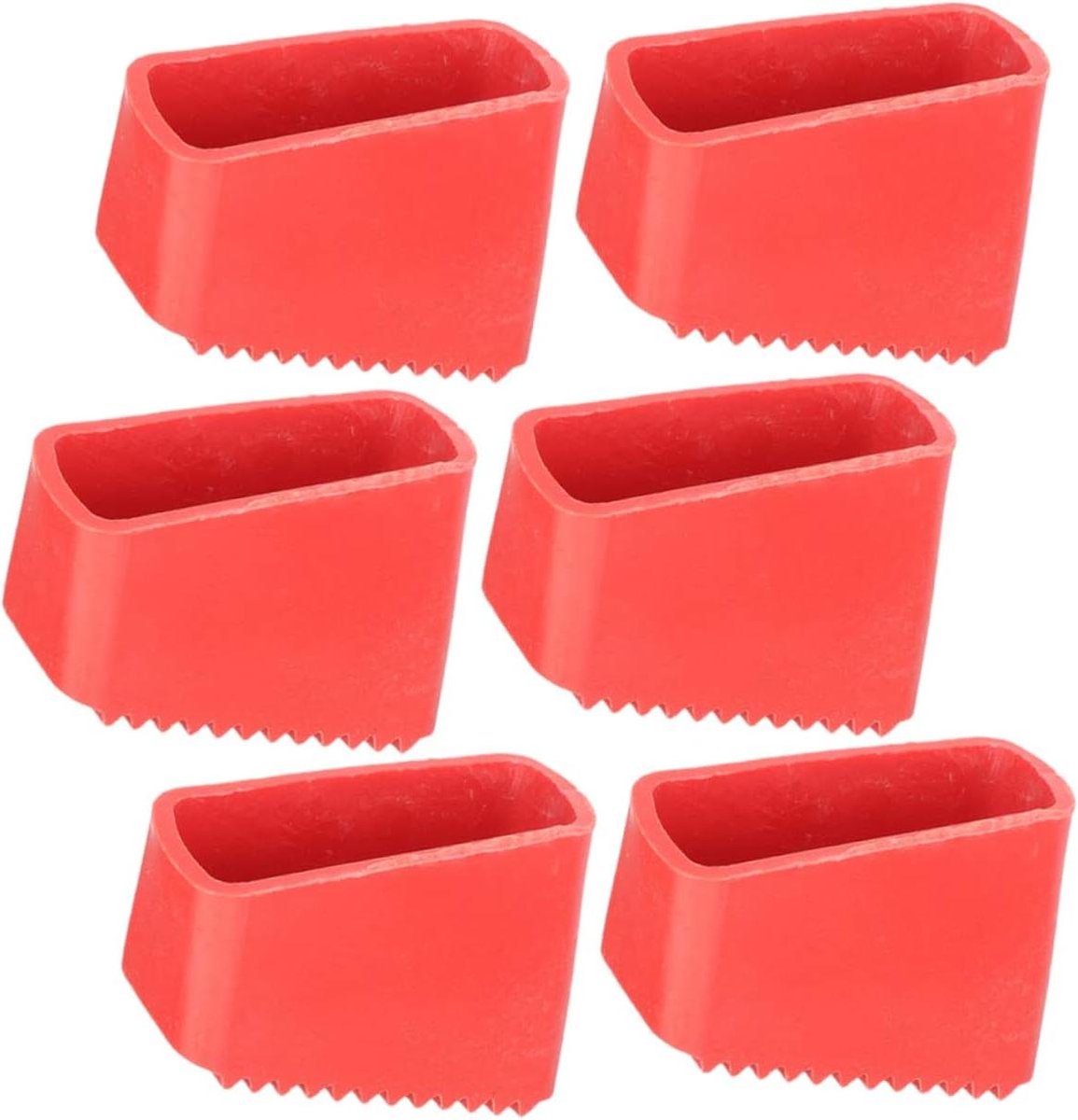 Laddervoeten Beschermhoes - Ladderpoot Doppen - Vloer Beschermen - Antislip Rubber - 6 Stuks - Rood